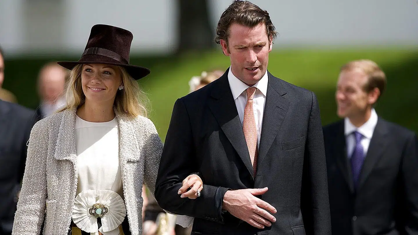 Royal Dåb. Barnedåb for prinsesse Isabella, der blev døvt i Fredensborg Slotskirke. Her ses Baronesse Caroline Fleming og hendes eksmand Rory Fleming.
