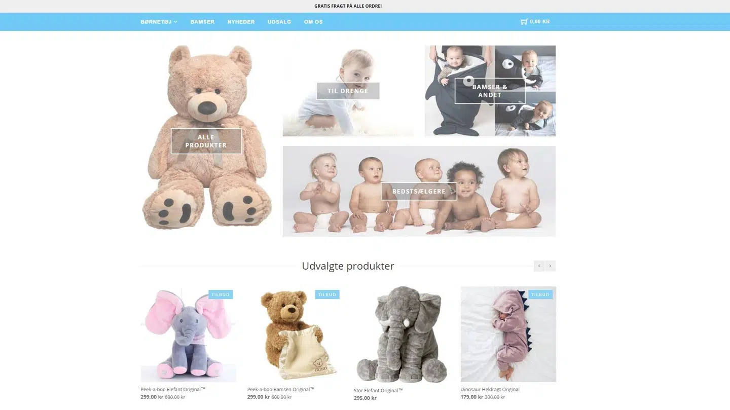 Skærmbillede af Originalbaby.dk