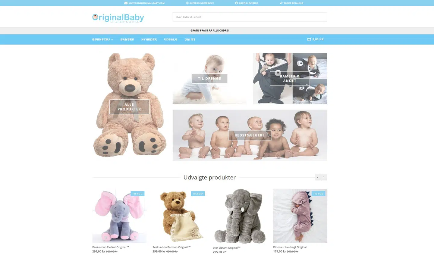 Skærmbillede af Originalbaby.dk
