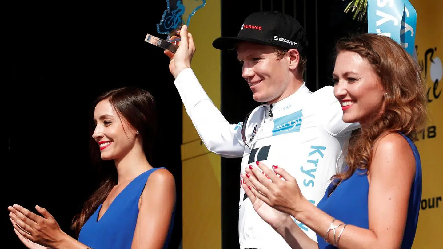 Søren Kragh Andersen har flere gange haft fornøjelsen af at blive hyldet med podiepiger ved sin side.