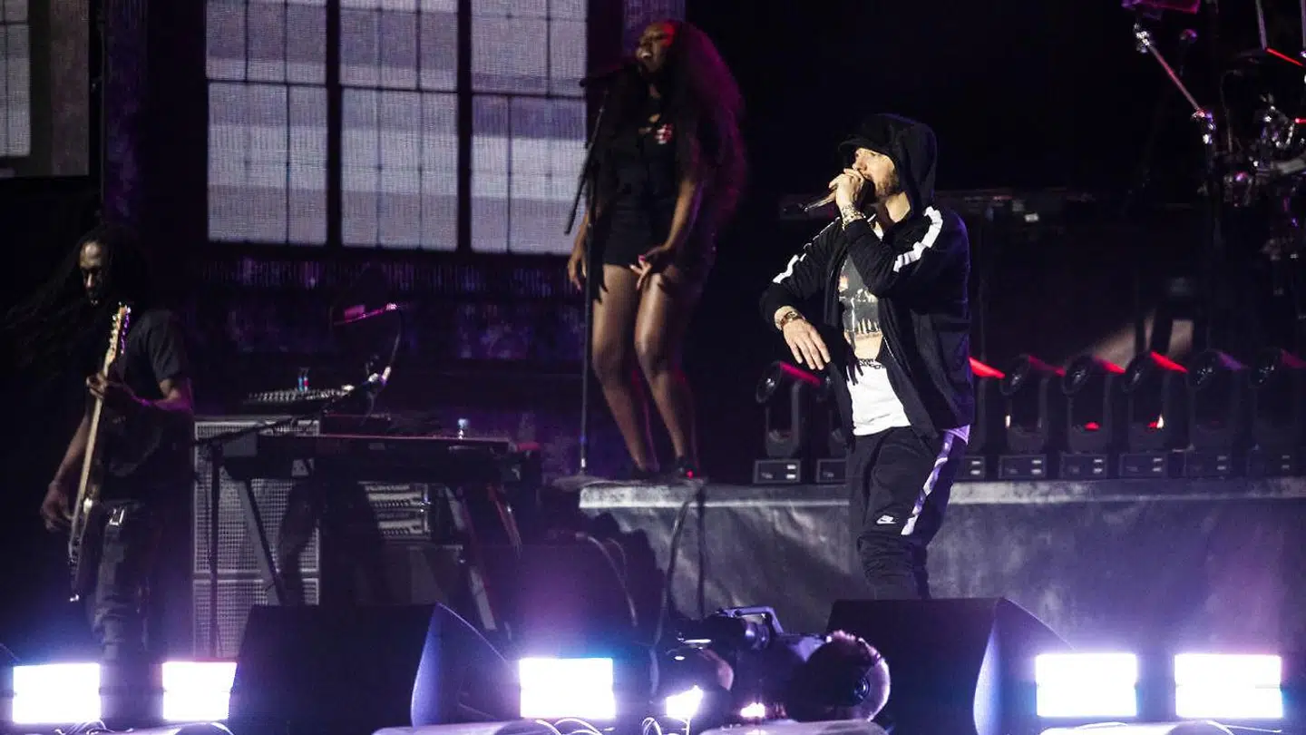Eminem på Orange Scene på årets Roskilde Festival.