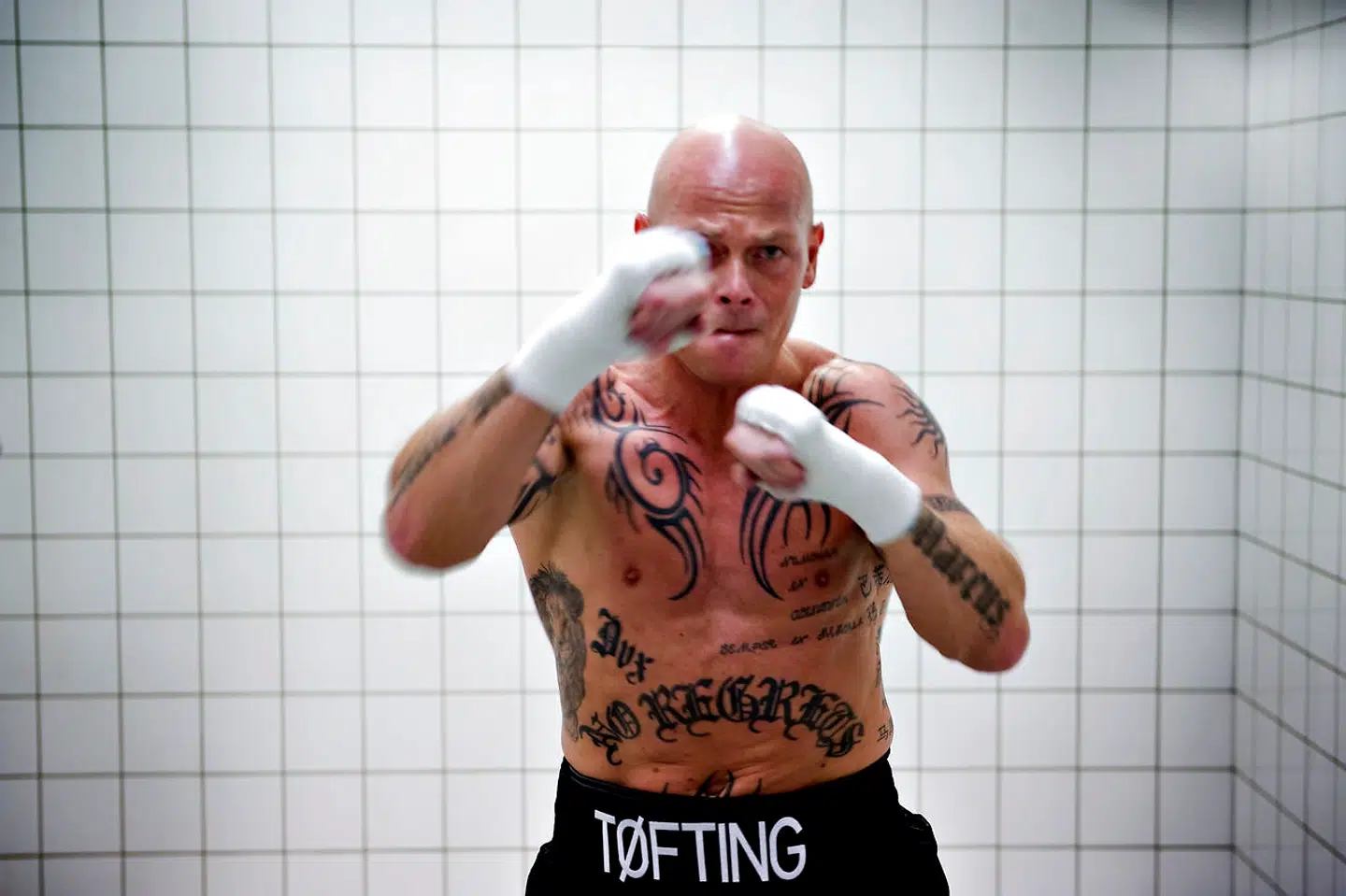 Boksning i KB Hallen. Lancering af Gus TV. Her Stig Tøfting.