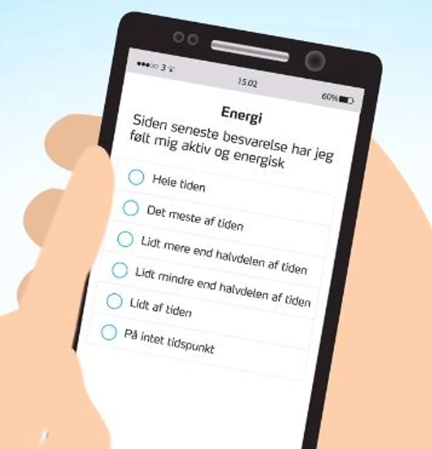 Appen Howdy spørger dig om trivsel på vegne af din arbejdsgiver. Her er det din personlige energi.