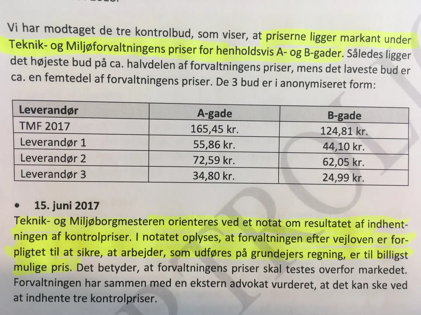 Fortrolig rapport fra Intern Revision afslører, at tidligere borgmester Morten Kabell (EL) blev advaret om, at boligejerne i København betalte for meget for rengøring af fortove. Desuden afslører notatet store forskelle på de priser, Teknik- og Miljøforvaltningen tager, og så den pris, som private leverandører kan løse opgaven for.
