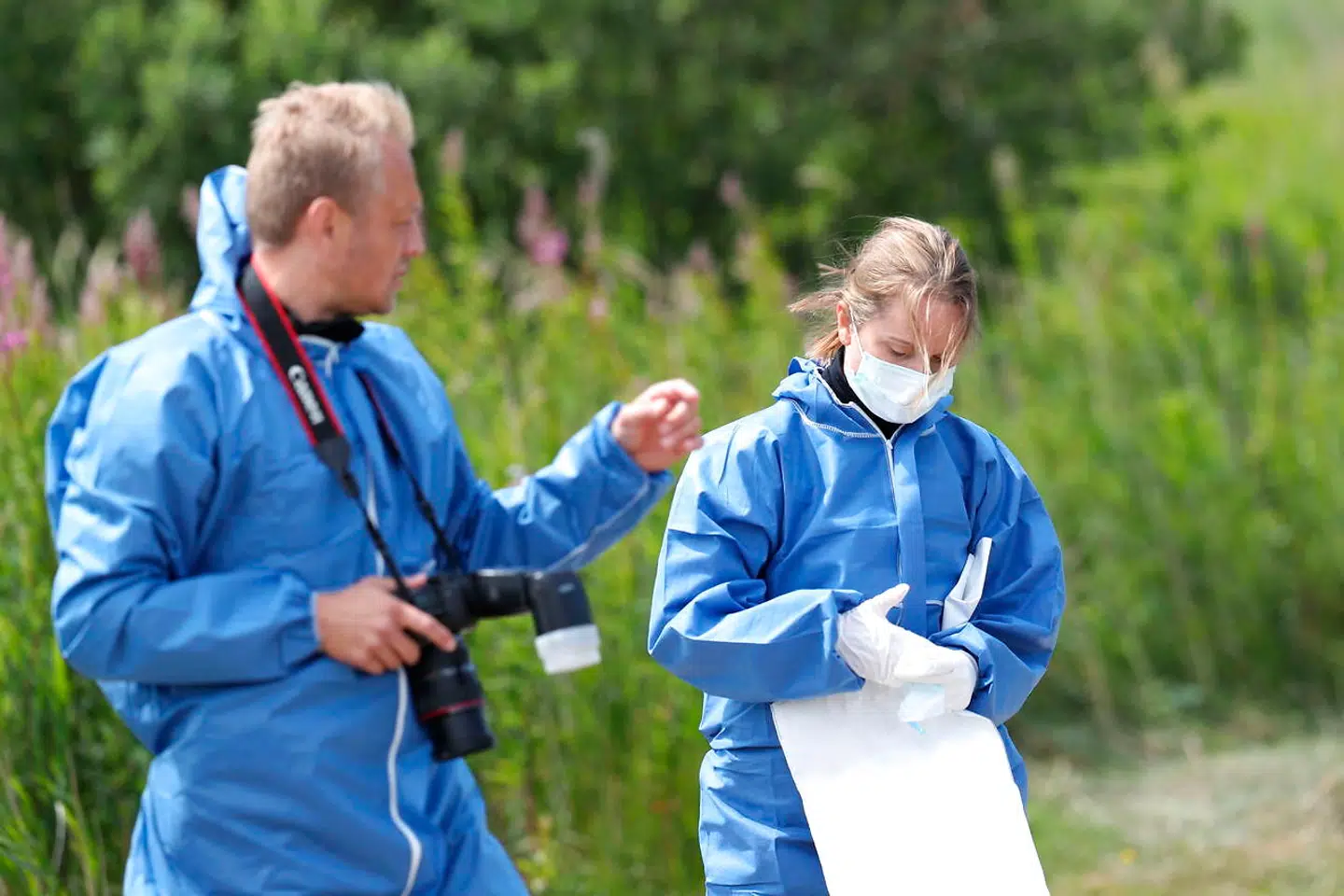 Politiet er i gang med en større undersøgelse ved Legind Sø på Mors fredag den 22. juni 2018.. (Foto: Rasmus Skaftved/Ritzau Scanpix)