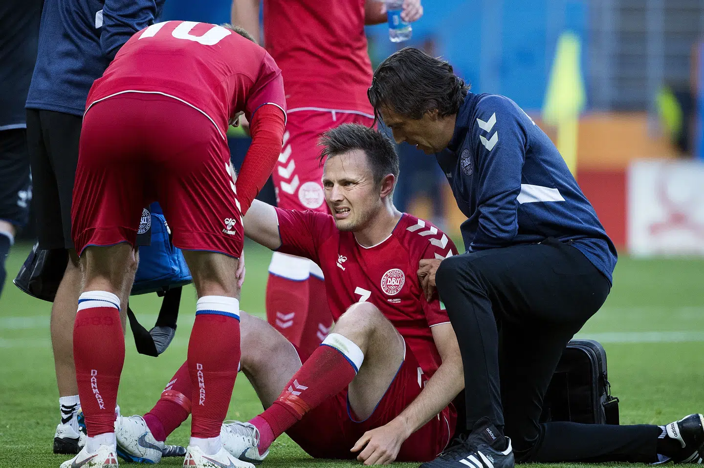 William Kvist pådrog sig en lille punktering på lungen samt to brækkede ribben mod Peru. Liselotte Sabroe/Ritzau Scanpix