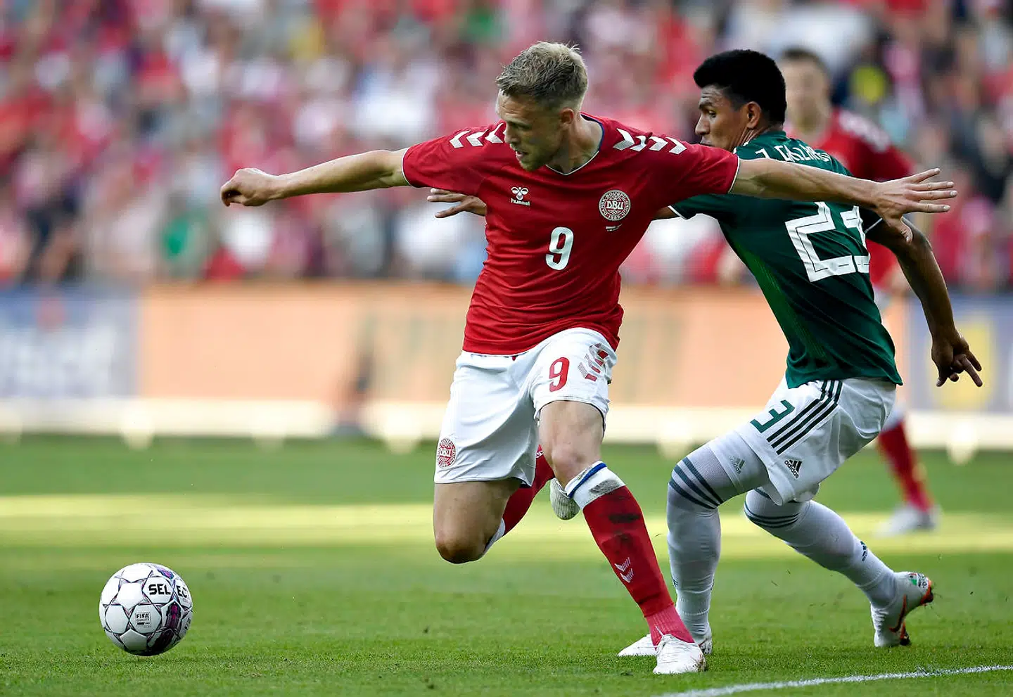 Nicolai Jørgensen er en de danske angribere, der fortsat mangler at få hul på målbylden. (Foto: Lars Møller/Ritzau Scanpix 2018)