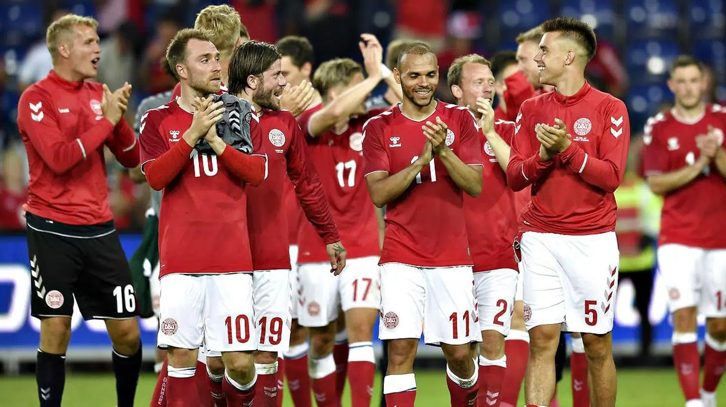 Martin Braithwaite og Pione Sisto har i de to testkampe kæmpet om pladsen i venstre side af Danmarks angreb. Foto: Lars Møller