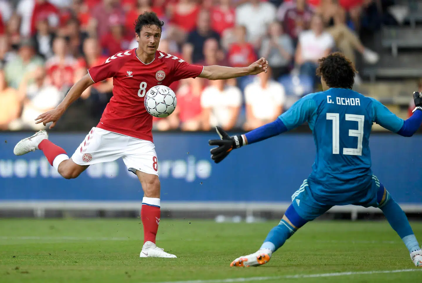 Thomas Delaney brændte en enorm chance, han selv skabte i opgøret mod Mexico (Foto: Lars Møller/Ritzau Scanpix 2018)