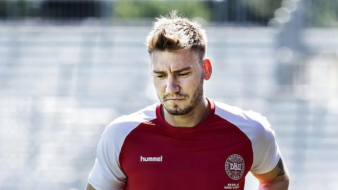 Nicklas Bendtner under landsholdets træning i Helsingør onsdag den 30 maj 2018. (Foto: Liselotte Sabroe/Ritzau Scanpix)