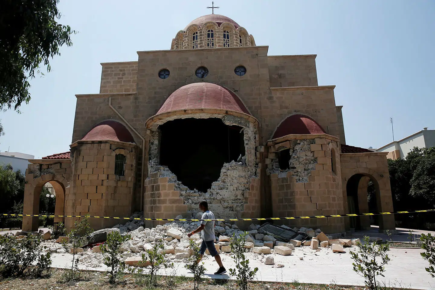 ARKIVFOTO. Sådan så der ud på Kos efter jordskælvet havde ramt sidste år.