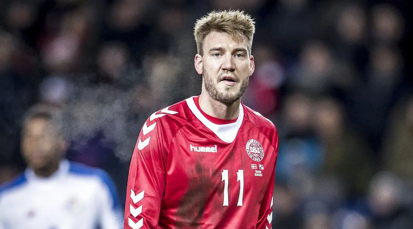 Danmarks Nicklas Bendtner (under venskabskampen mellem Danmark og Panama på Brøndby Stadion.