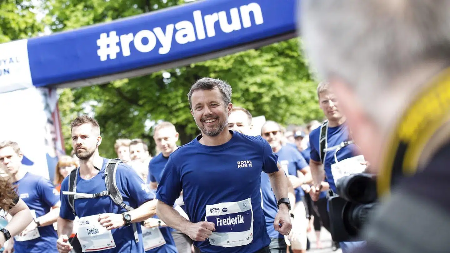 Hele fem løb skulle kronprins Frederik løbe under Royal Run, som er en hyldest i forbindelse med hans 50-års fødselsdag den 26. maj 2018. Her er han ude på ruten i Aarhus. (Foto: Bo Amstrup/Ritzau Scanpix)