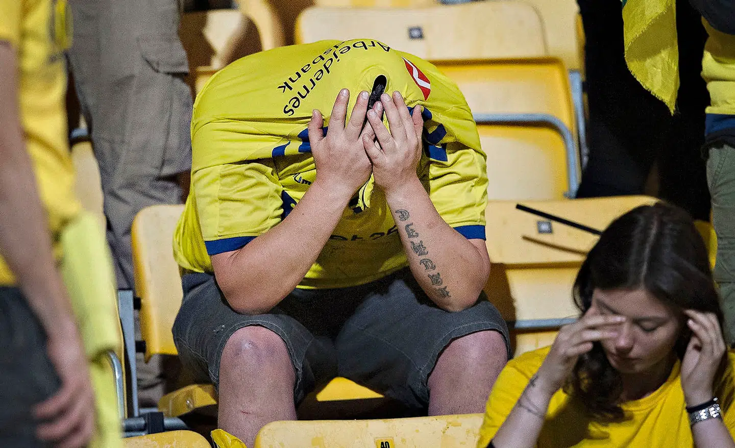 Skuffede Brøndby support efter kampen. Alka Superliga Fodbold AC Horsens - Brøndby IF - Fredag den 18 maj 2018 - Horsens Casa Arena.. (Foto: Claus Fisker/Ritzau Scanpix)