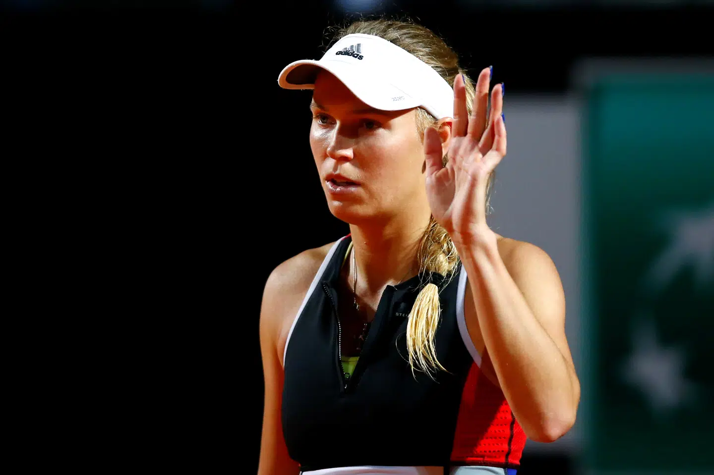 Caroline Wozniacki måtte kæmpe for at besejre Anastasija Sevastova i Rom. Reuters/Tony Gentile