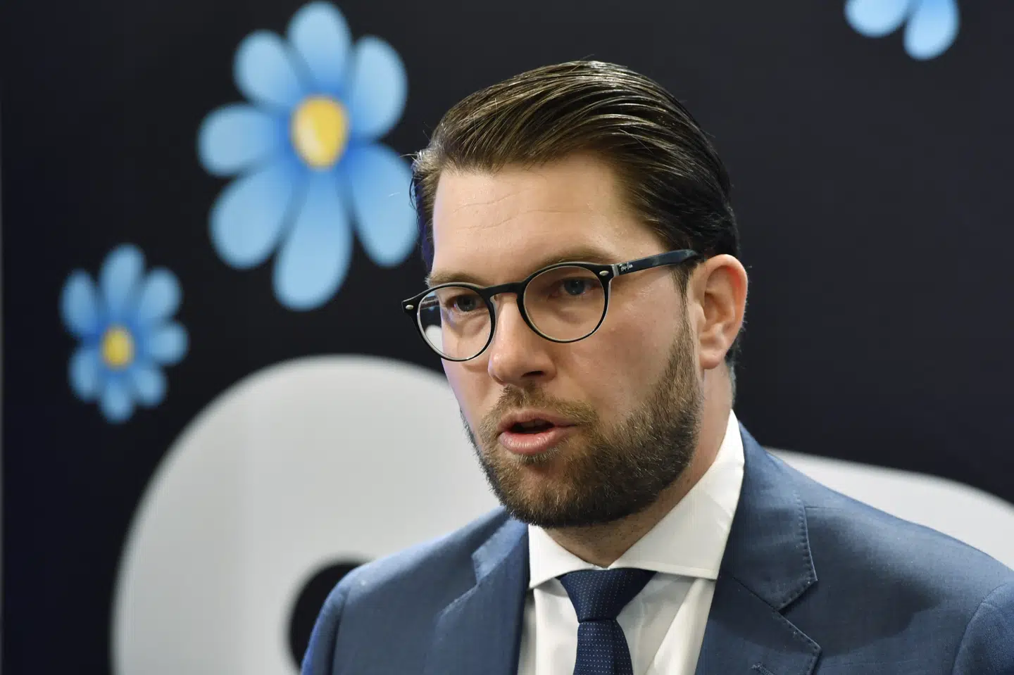 Dansk Folkeparti har ikke tidligere villet samarbejde med Sverigedemokraterna, men efter flere ugers hemmelige forberedelser var DF's formand, Kristian Thulesen Dahl, onsdag i Malmø, hvor han mødte partileder Jimmie Åkesson i den belastede bydel Rosengård. Scanpix/10040 Anders Wiklund/tt