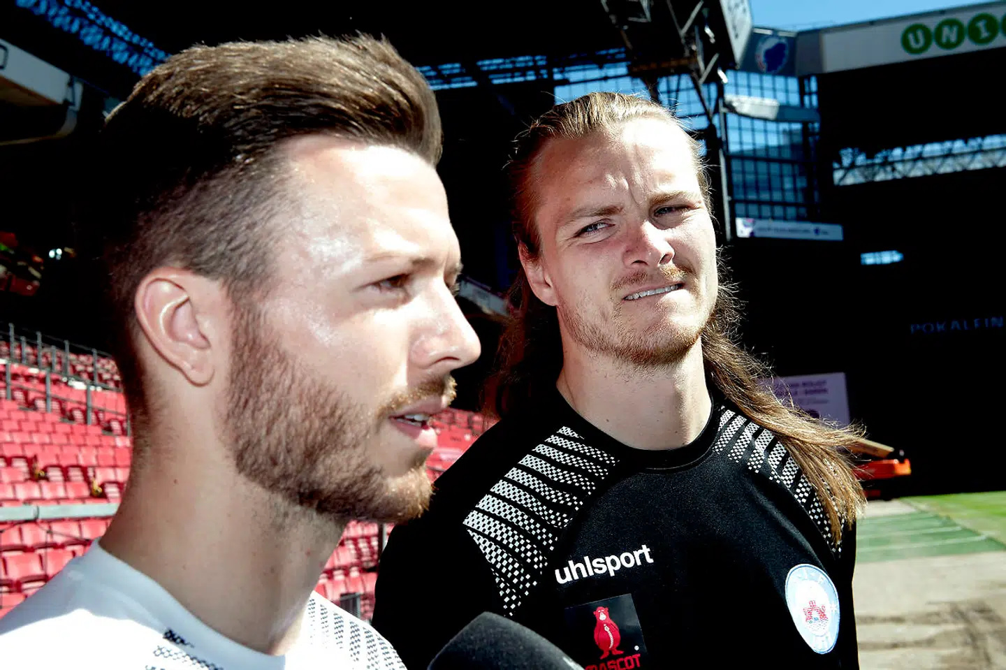 De to finaleklubber Brøndby IF og Silkeborg IF afholder et pressemøde forud for finalen i DBU Pokalen Kristi Himmelfartsdag i Telia Parken, tirsdag den 8. maj 2018. (foto: Keld Navntoft/Scanpix)