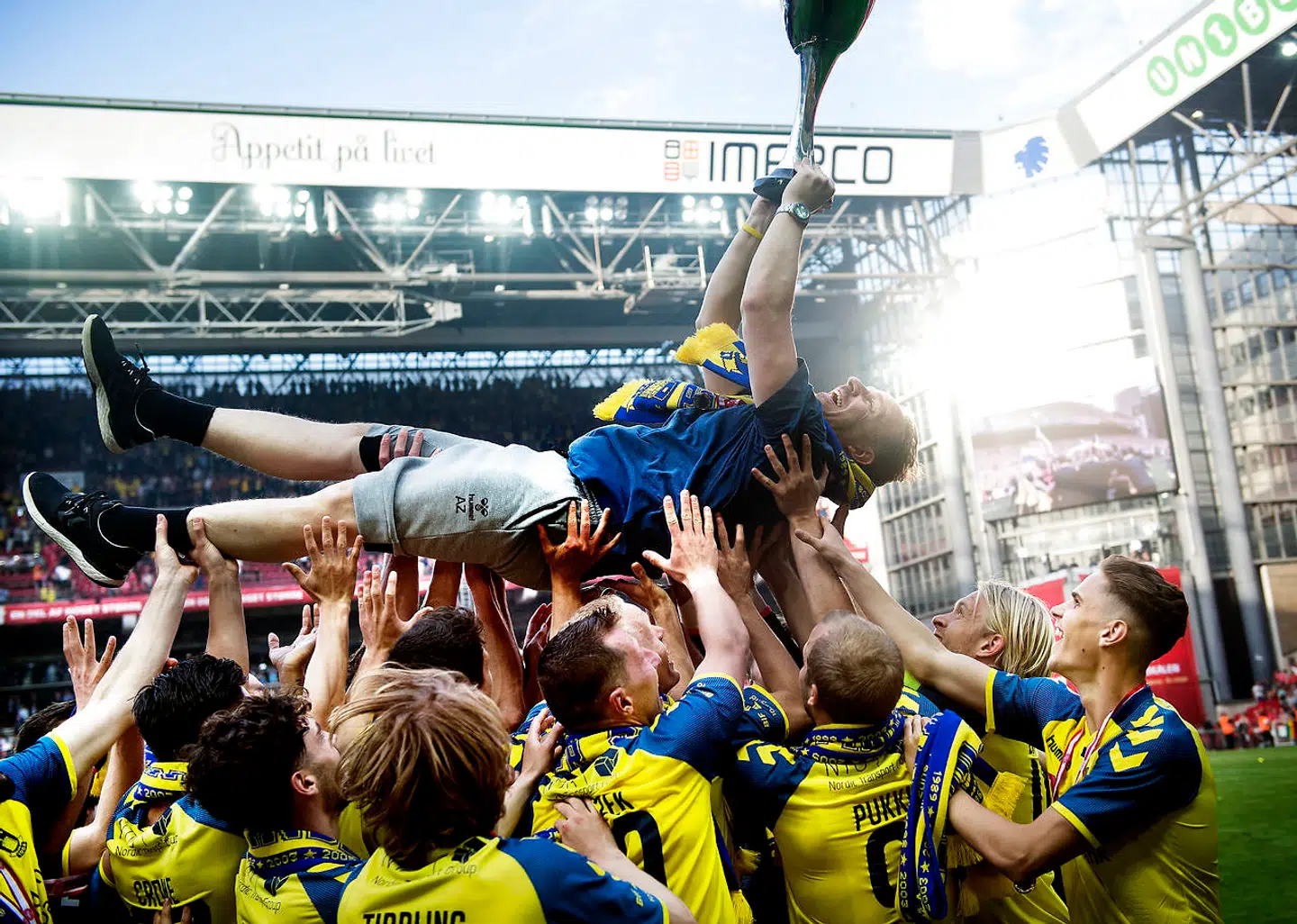 Brøndbys Cheftræner Alexander Zorniger efter DBU pokalfinalen mellem Silkeborg IF - Brøndby IF i Telia Parken torsdag den 10 maj 2018. (Foto: Liselotte Sabroe/Ritzau Scanpix)