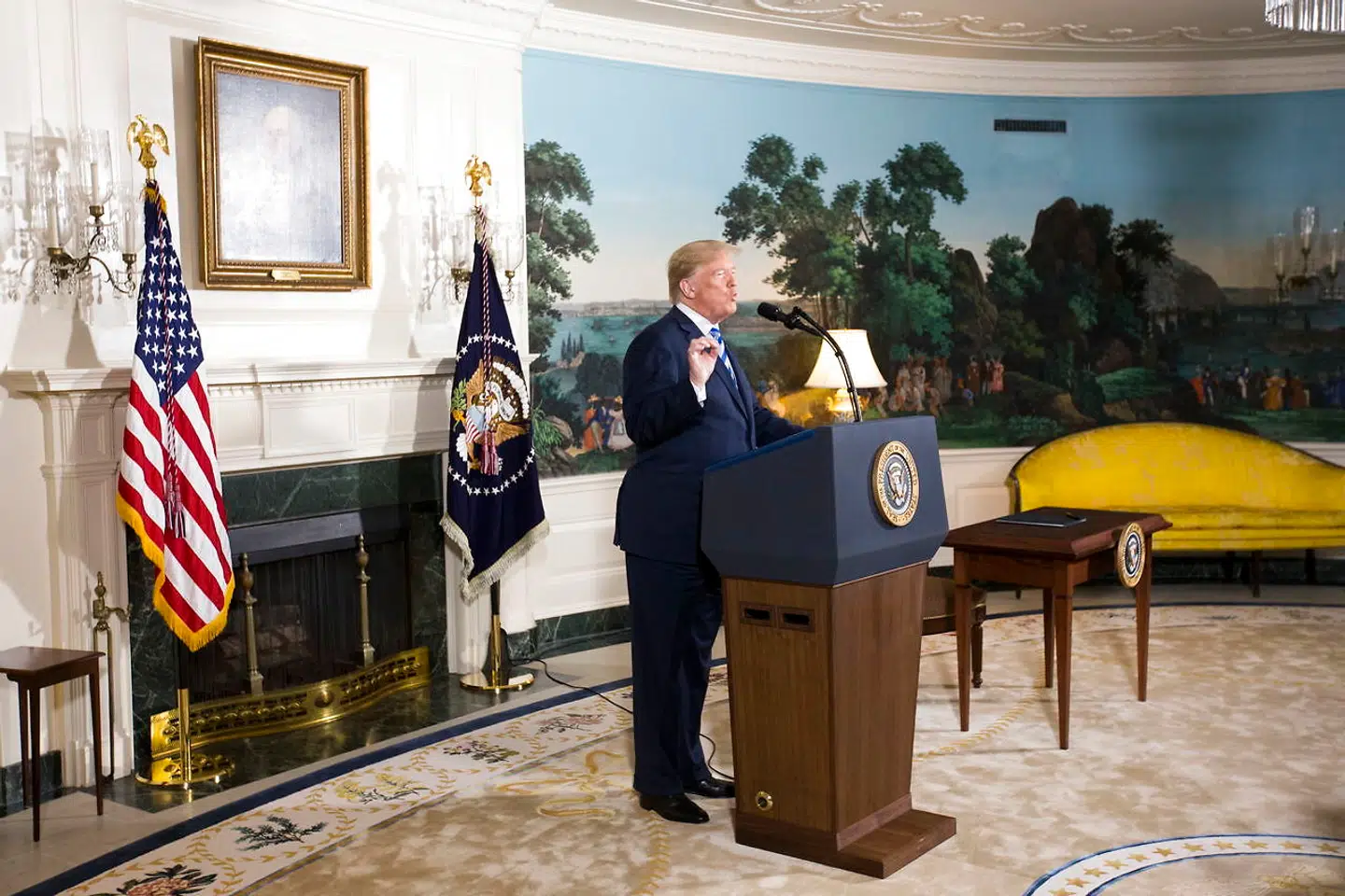 USA's præsident Donald Trump under sin tale tirsdag aften, dansk tid.