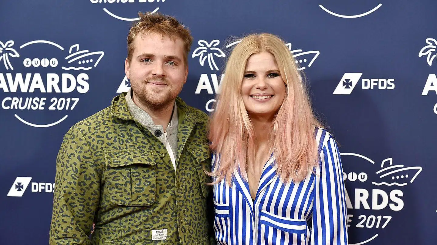 Sofie Linde med sin mand Joakim Ingversen som hun tidligere på året fik sit første barn sammen med.