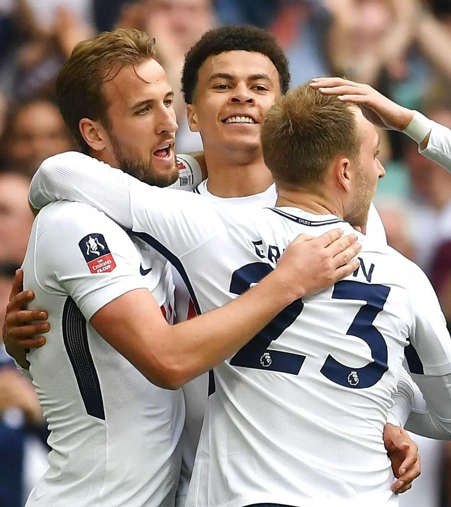 Tottenhams farlige offensivtrio: Harry Kane, Dele Alli og Eriksen