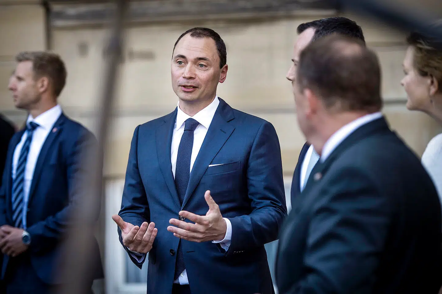 Tommy Ahlers ved dagens præsentation af ham selv som ny minister i Lars Løkke Rasmussens regering.