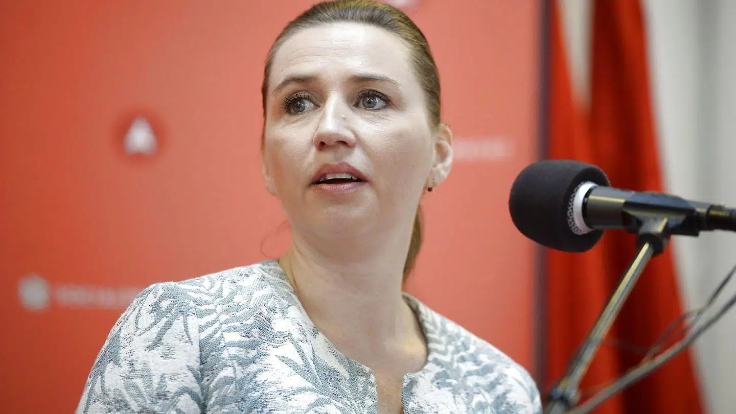 Socialdemokratiets formand Mette Frederiksen taler på arbejdernes internationale kampdag hos Socialdemokratiet i Ballerup, tirsdag den 1. maj 2018.