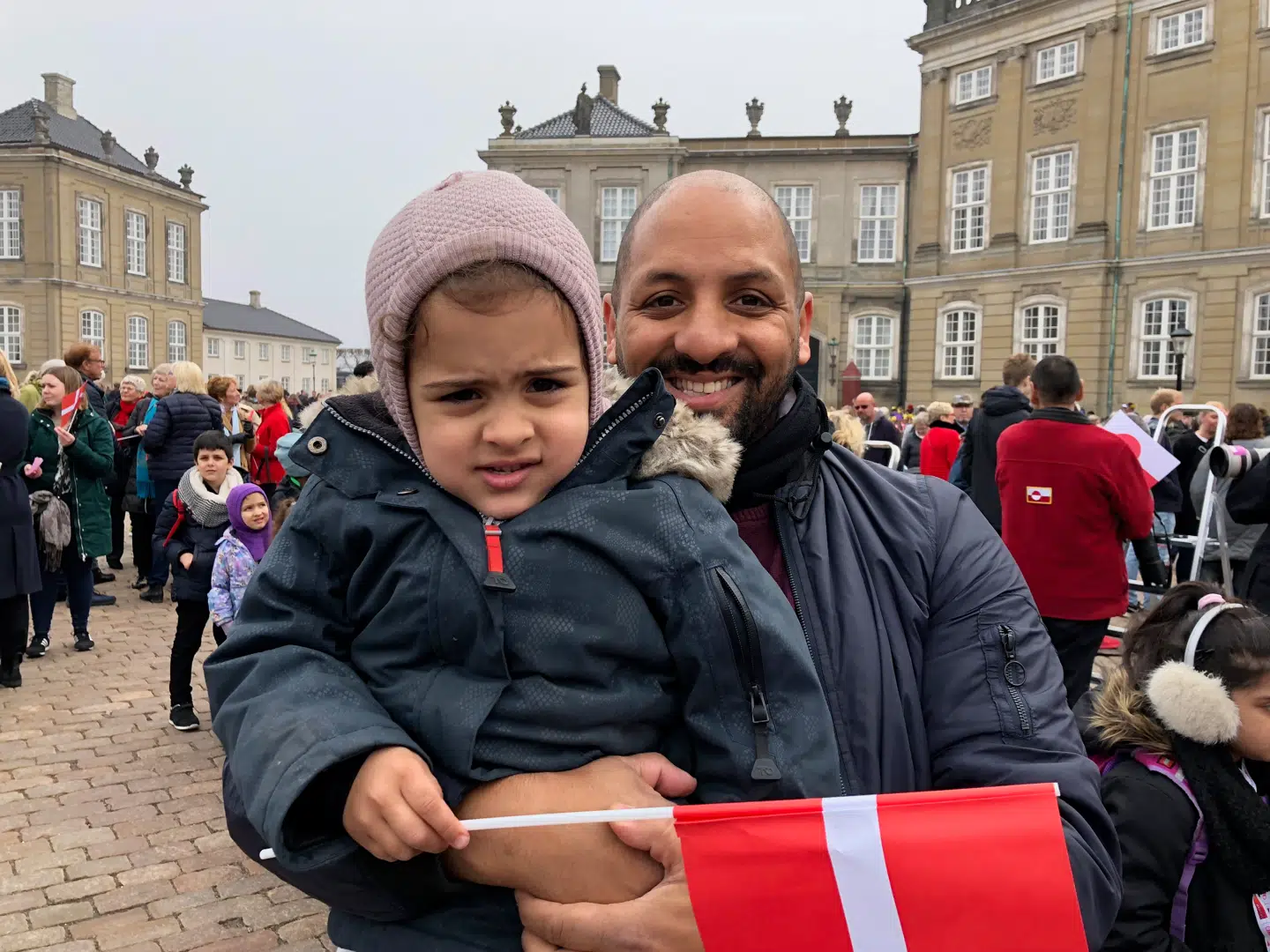 Fireårige Aliyah fra Østerbro var taget til Amalienborg med sin far, Salim Elkounti.