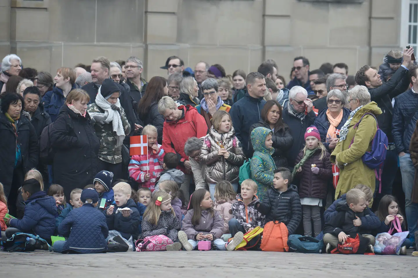 Dronning Margrethe hyldes på sin 78 års fødselsdag på Amalienborg Slotsplads i København, mandag den 16. april 2018.