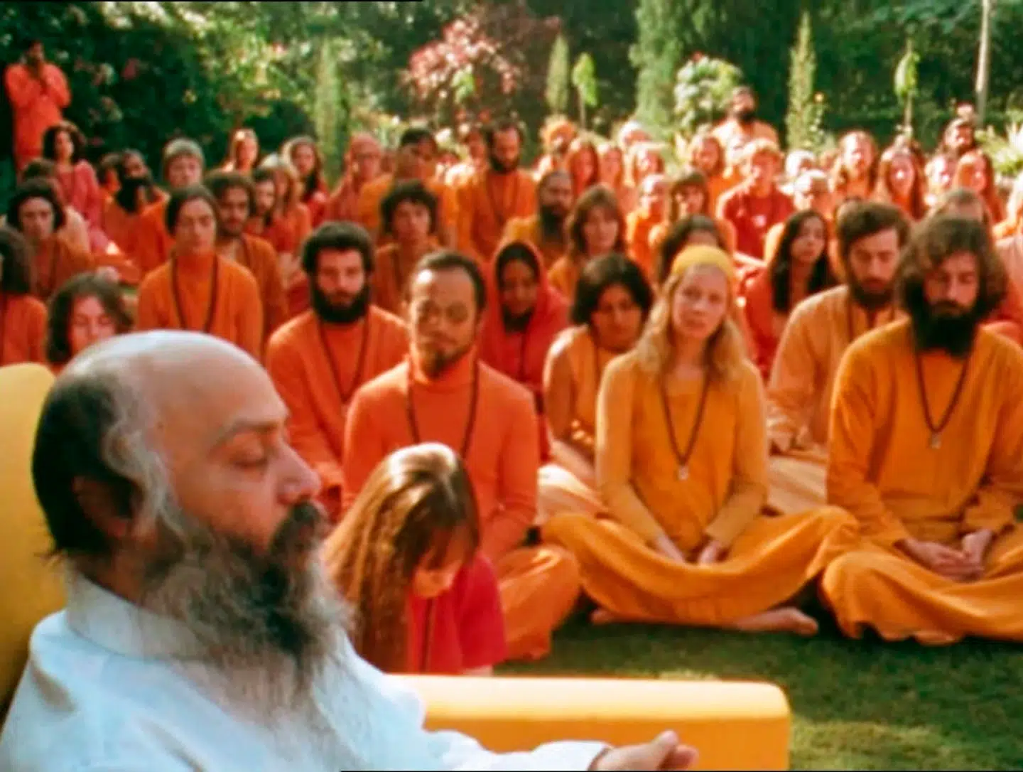 Fra Netflix dokumentaren 'Wild Wild Country' om den indiske guru Bhagwan Shree Rajneesh. Wild Wild Country.