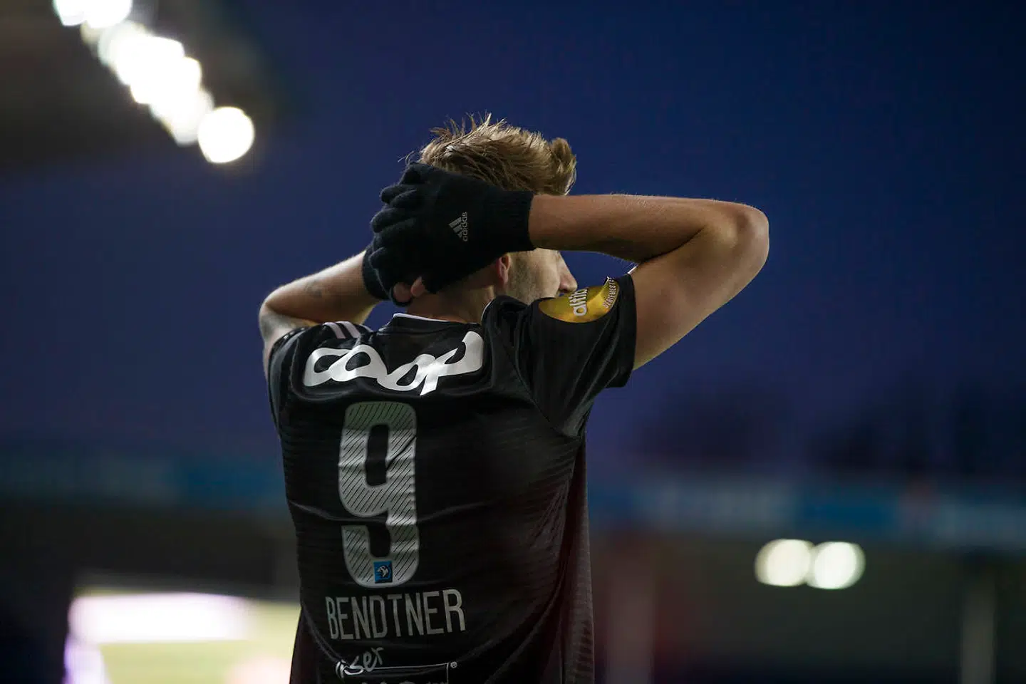 Skien 20180402. Eliteserien fotball 2018: Odd - Rosenborg (1-1). Rosenborgs Nicklas Bendtner i eliteseriekampen i fotball mellom Odd og Rosenborg på Skagerak Arena. Foto: Trond Reidar Teigen / NTB scanpix. (Foto: Teigen, Trond Reidar/Ritzau Scanpix)