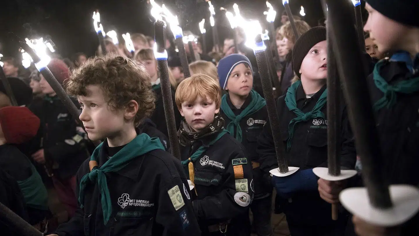 Fakkeloptog på slotspladsen foran Fredensborg Slot, onsdag den 4. april 2018.