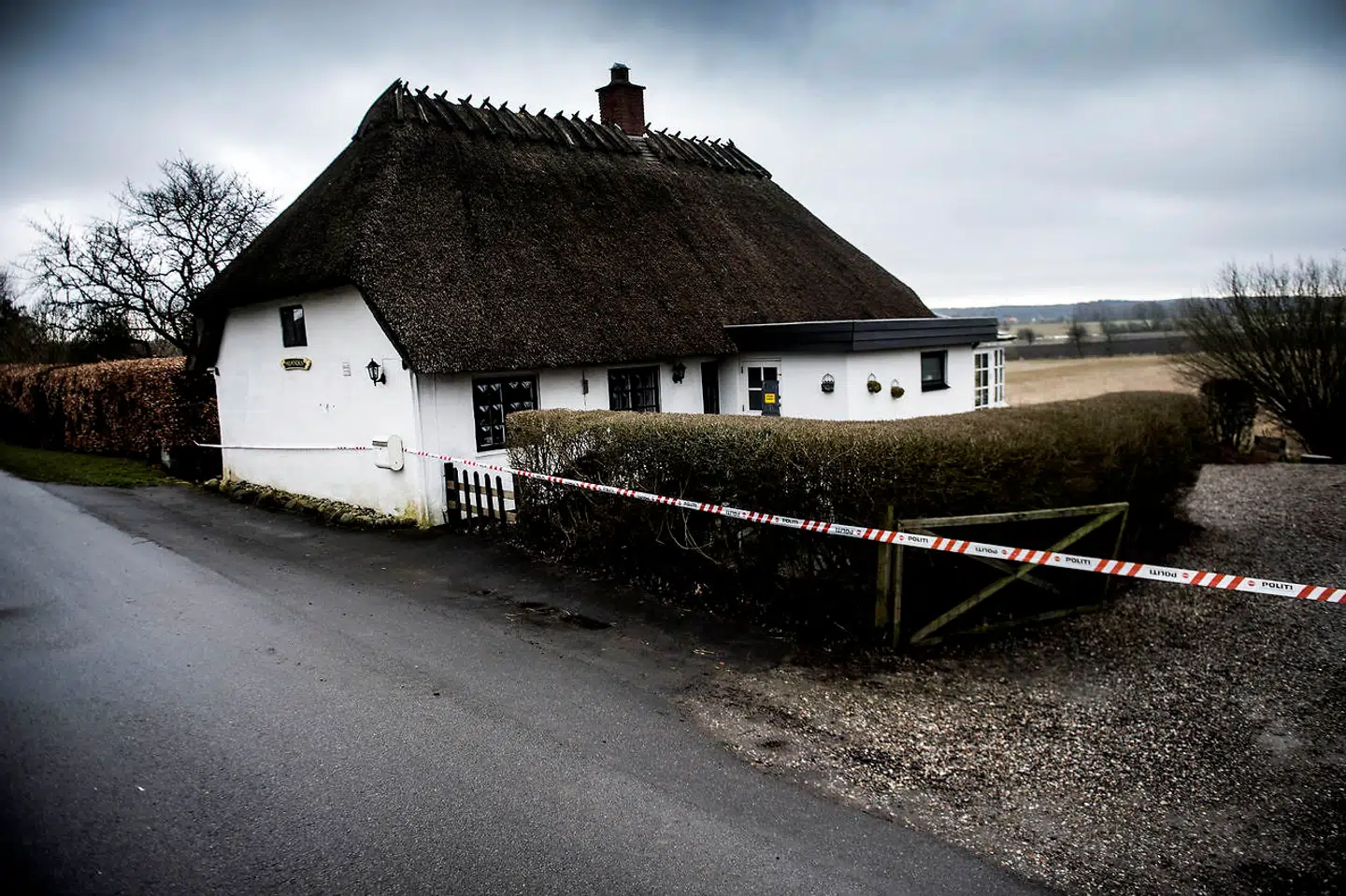 En far og hans to børn er fundet døde i en ejendom i Stenstrup på sydfyn, nordvest for Svendborg onsdag den 4 april 2018. . (Foto: Tim Kildeborg Jensen/Ritzau Scanpix)