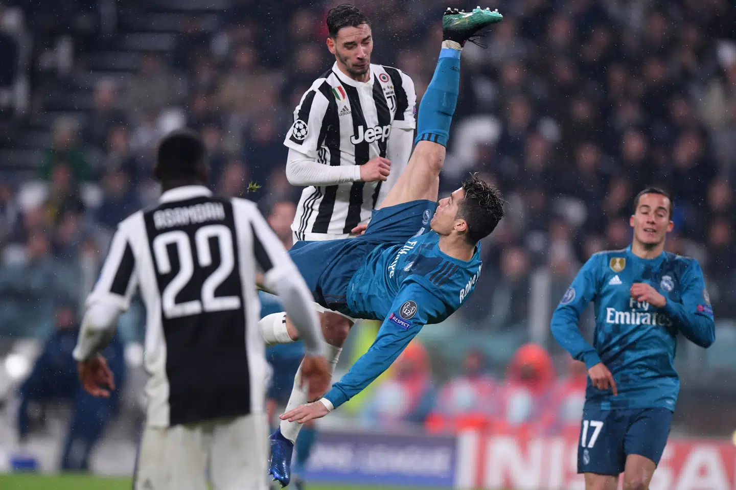 Cristiano Ronaldos saksespark blev kampens højdepunkt, da Real Madrid besejrede Juventus med 3-0. Reuters/Alberto Lingria