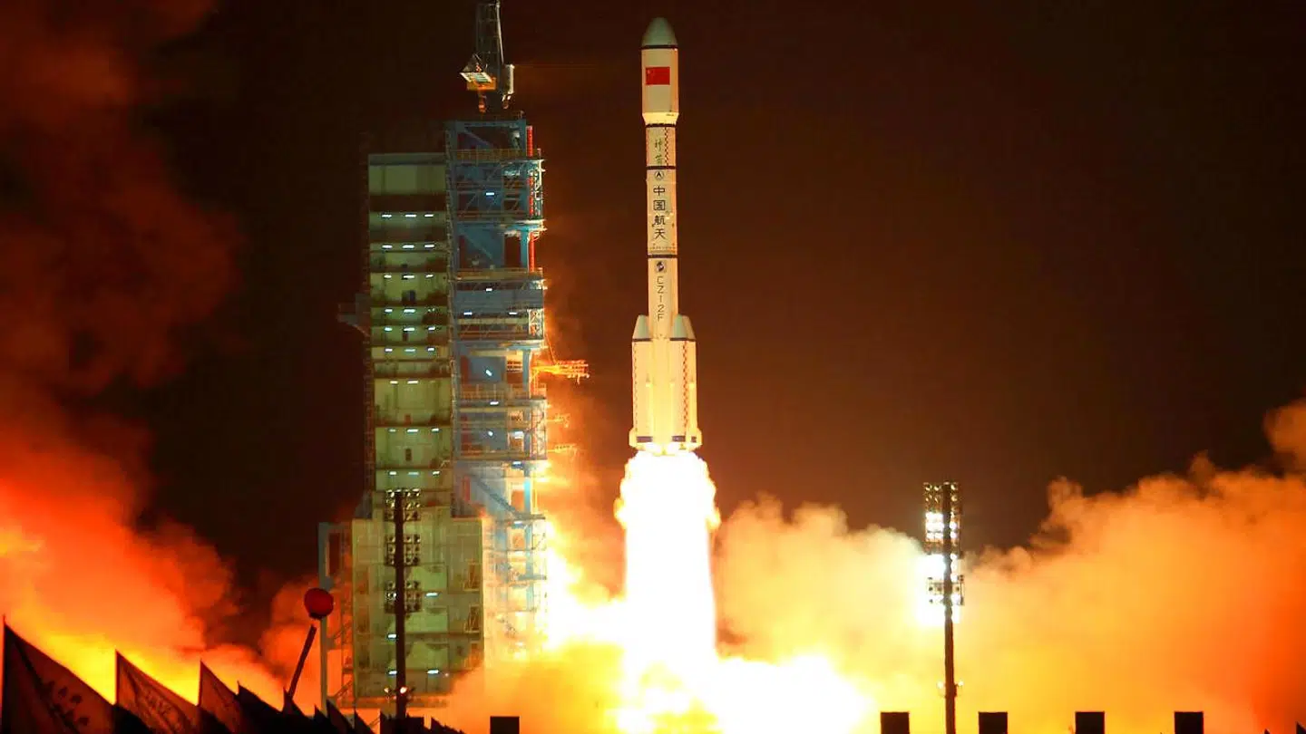 Tiangong-1 blev den 29. september 2011 sendt op fra Jiuquan affyringsplatform i Gansu provinsen i Kina. Foto: AFP PHOTO