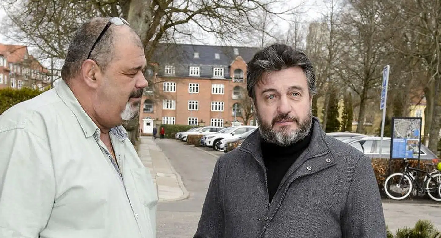 Gert Bo Jacobsen, til højre, sammen med Søren Hansen, der var søn af den afdøde bokselegende Jørgen 'Gamle' Hansen.