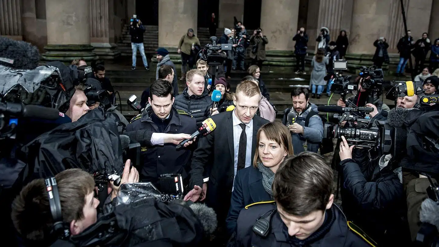 Anklager Jakob Buch-Jepsen forlader Københavns Byret efter det første retsmøde i sagen mod Peter Madsen torsdag den 8. marts 2018.