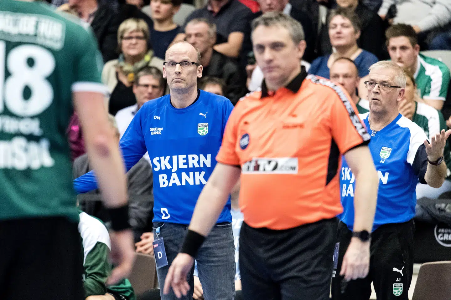 Skjern-træner Ole Nørgaard var lykkelig for avancementet i Champions League, men forudser en mere end vanskelig opgave mod Veszprem. Scanpix/John Randeris