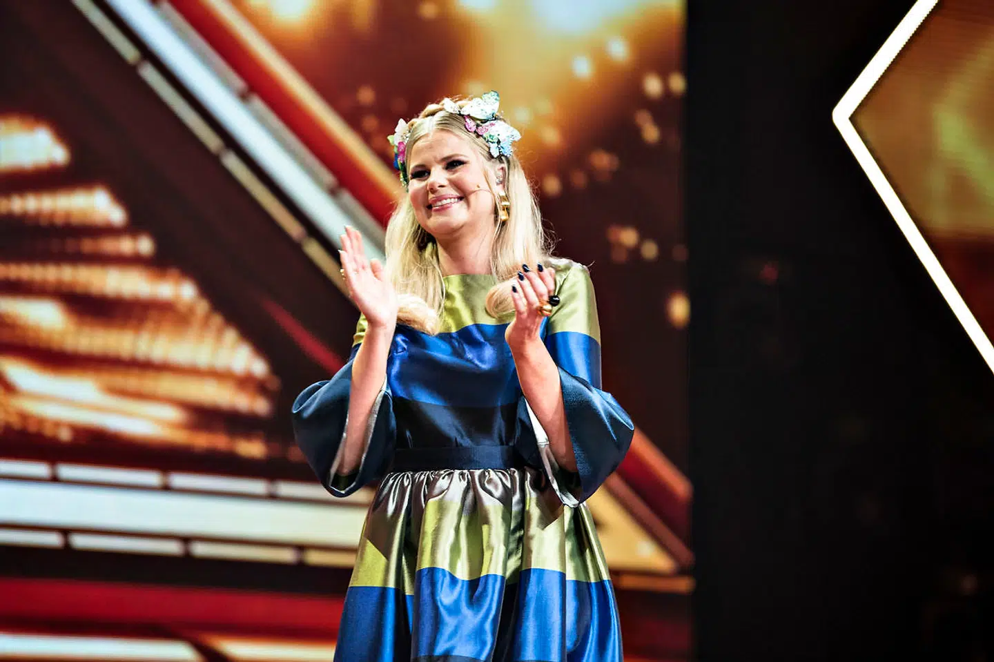 Sofie Linde, da hun var vært på X Factor i 2017.
