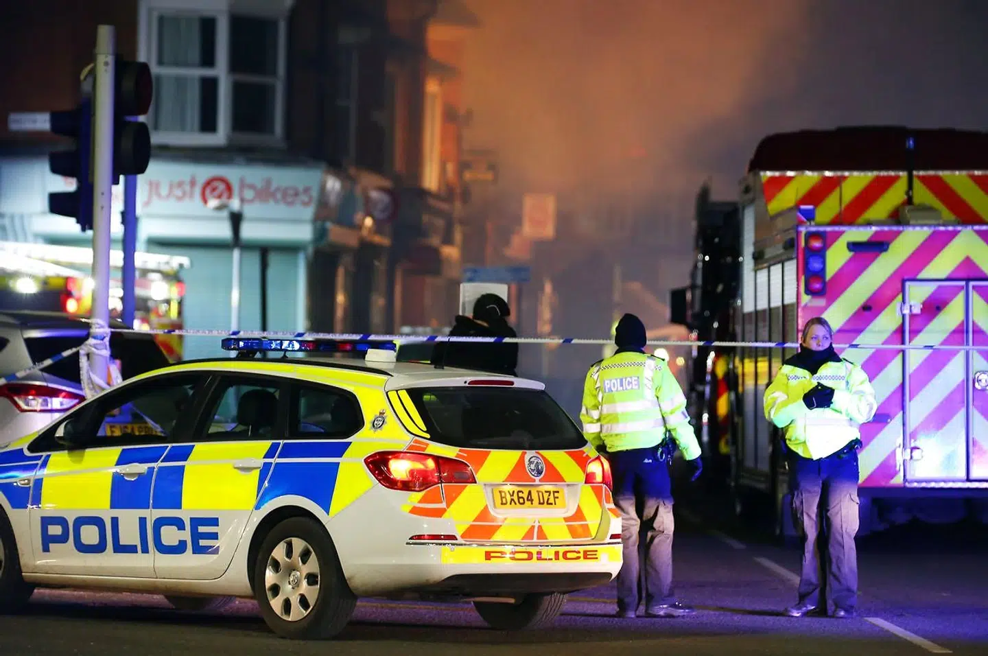 Et stort område blev spærret af.