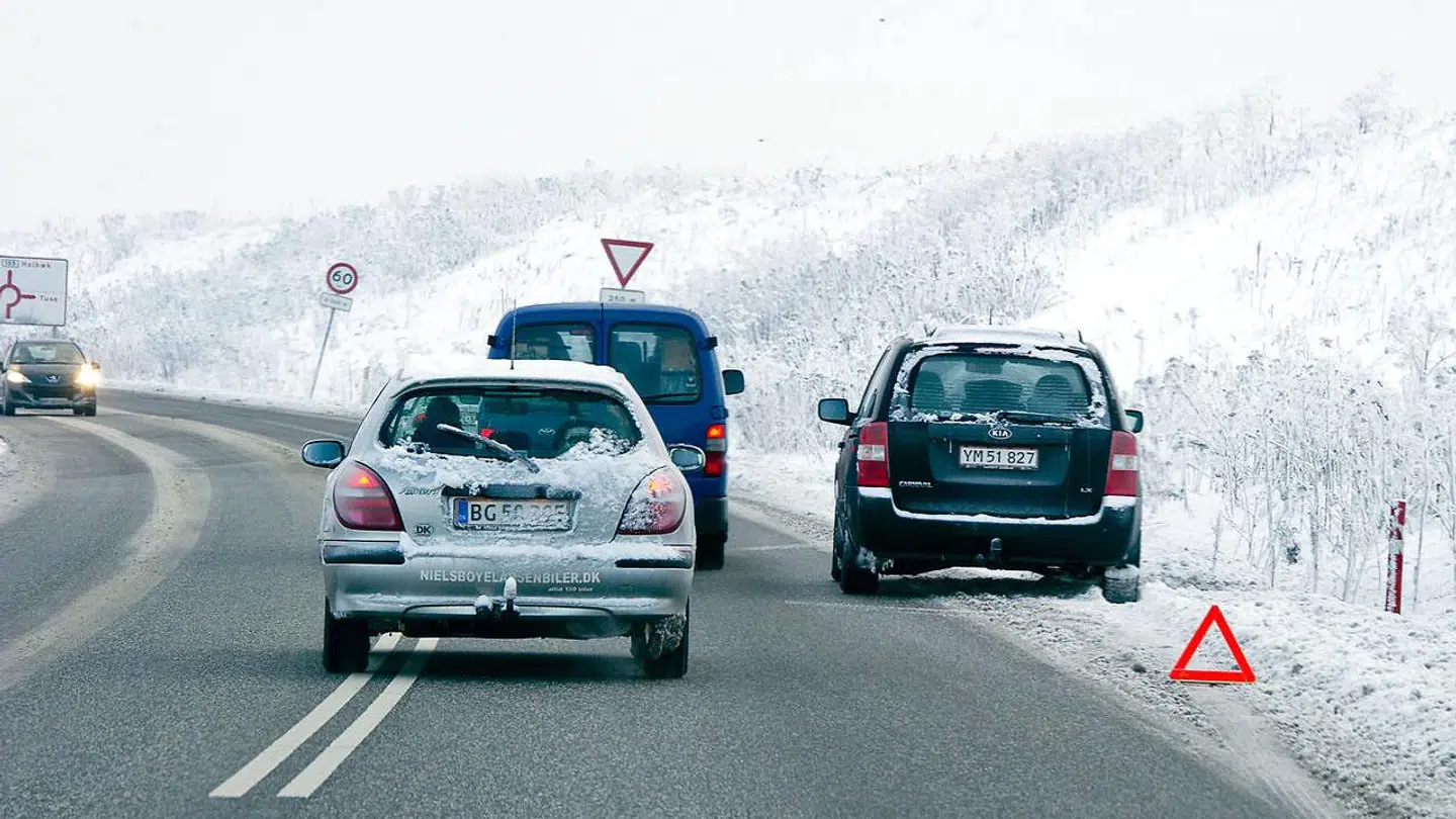 Glatte veje har søndag formiddag resulteret i flere færdelsuheld på Sydsjælland (Arkivfoto).