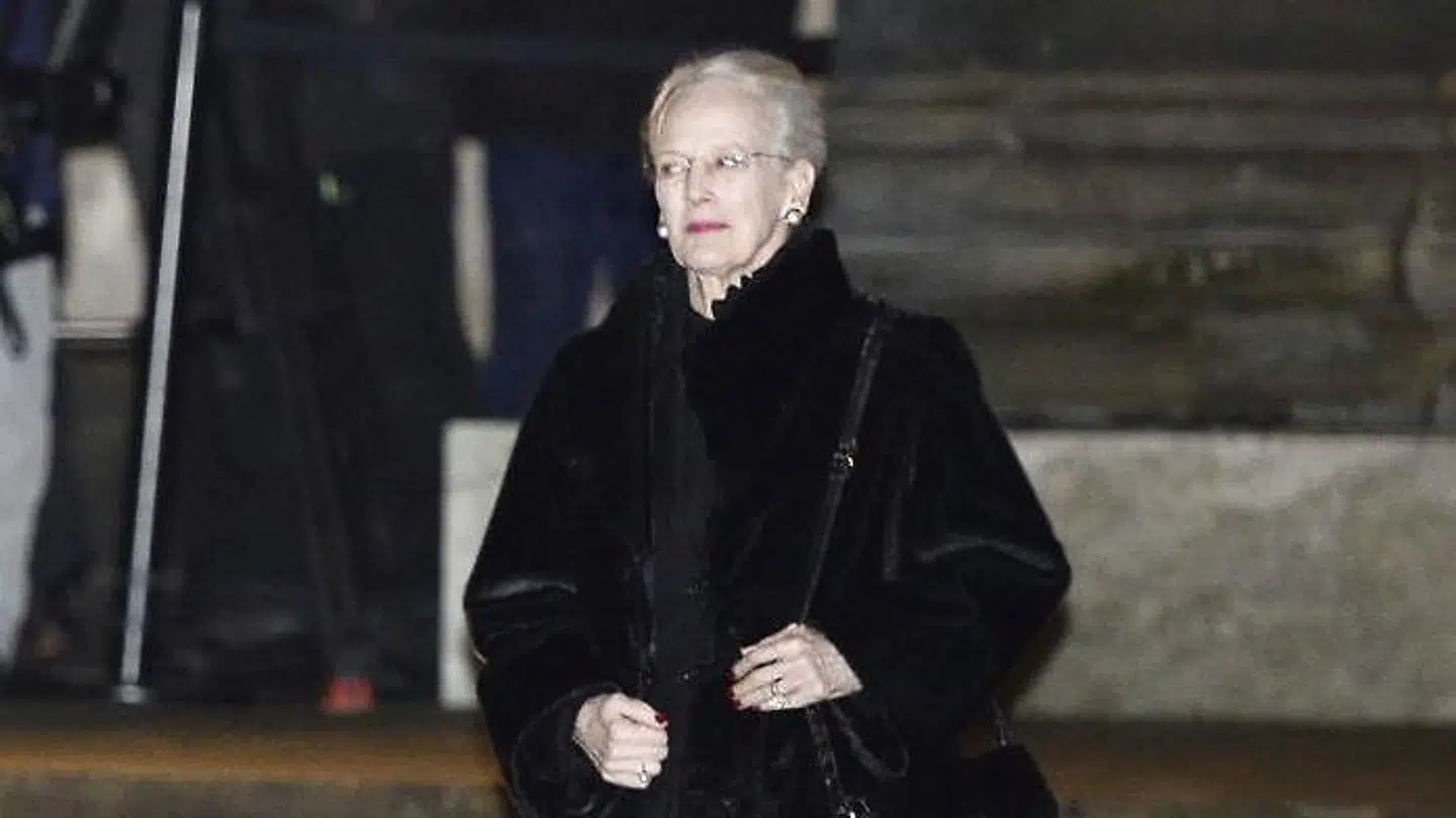 Dronning Margrethe foran Christiansborg Slotskirke fredag den 16. februar 2018.