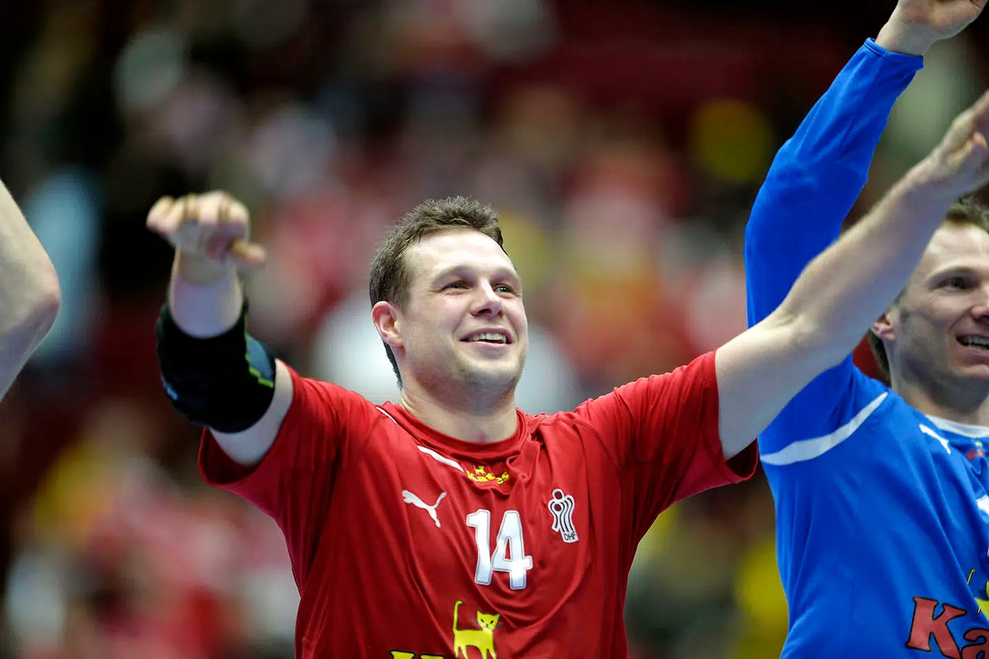 RB-PLUS ARKIVFOTO 2011 af Michael V. Knudsen (th)- - Se RB 14/1 2014 12.00. Michael V. Knudsen placerer et europamesterskab på hjemmebane allerøverst på hylden med håndboldbedrifter. (Foto: Liselotte Sabroe/Scanpix 2014)