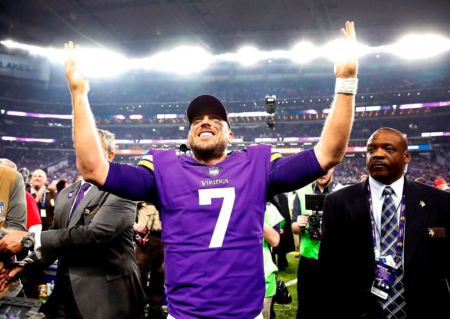 Ingen havde regnet med, at Case Keenum ville stå i NFC-finalen som startende quarterback, men Minnesota Vikings-spilleren er blot en ud af mange, der har udfyldt det tomrum manglen på superstjerner i NFL har efterladt, og det udstiller, hvilken udfordring ligaen står overfor. Foto: AFP