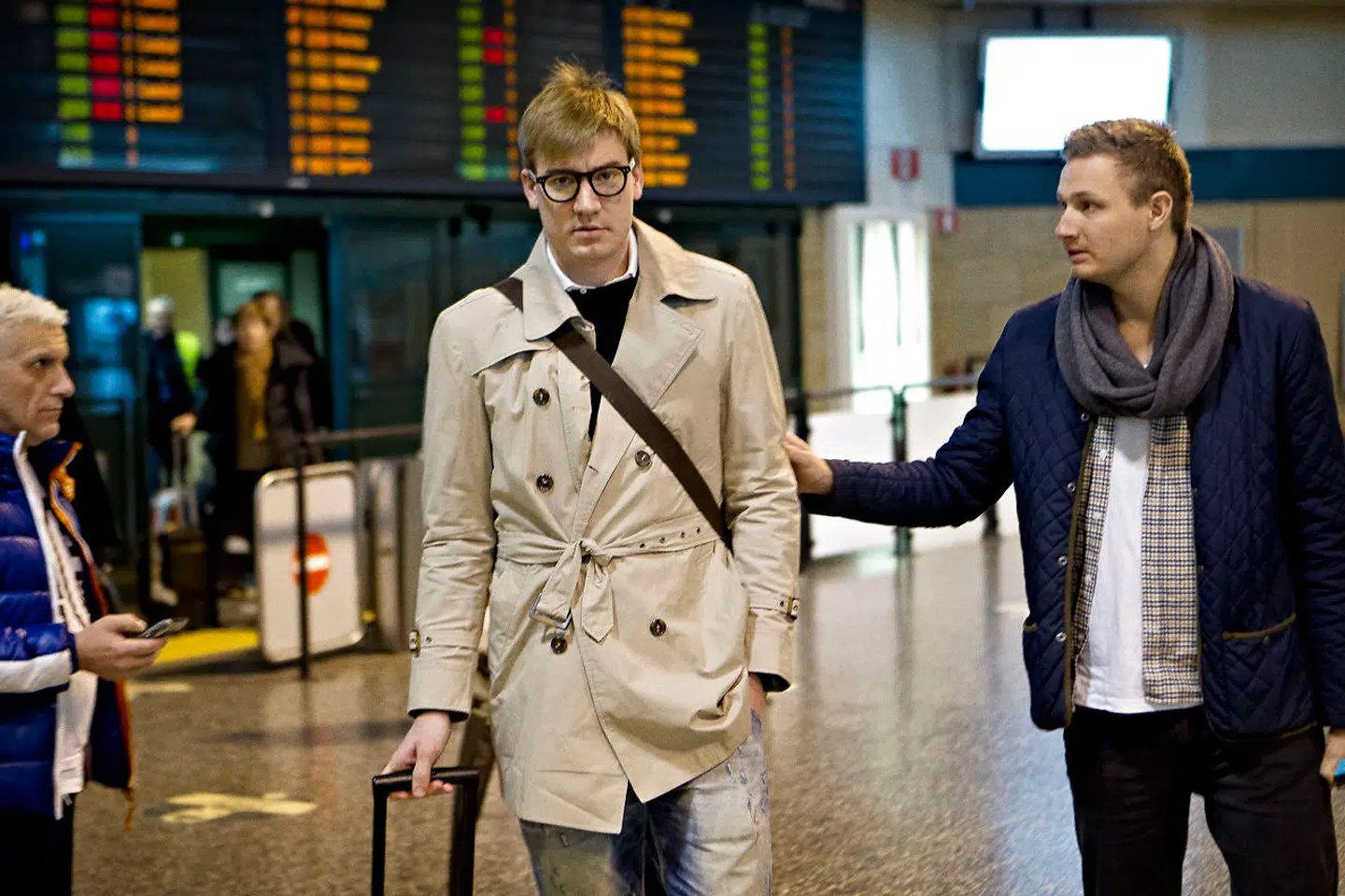 Nicklas Bendtner ankommer til Milanos lufthavn i 2013 - 25 år gammel, da han netop var blevet dømt for spirituskørsel, efter han i weekenden blev anholdt i Indre København, mens han kørte mod færdselsretningen med en promille på 1,75.