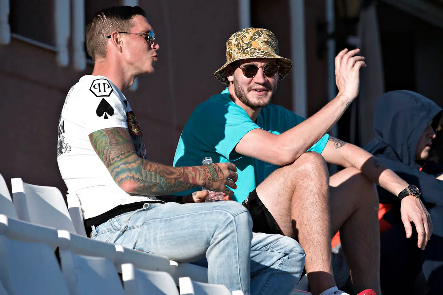 Nicklas Bendtner mødes med Daniel Agger i Marbella kort efter, at den 29-årige Bendtner er blevet præsenteret i Rosenborg og er med holdet på træningslejr.