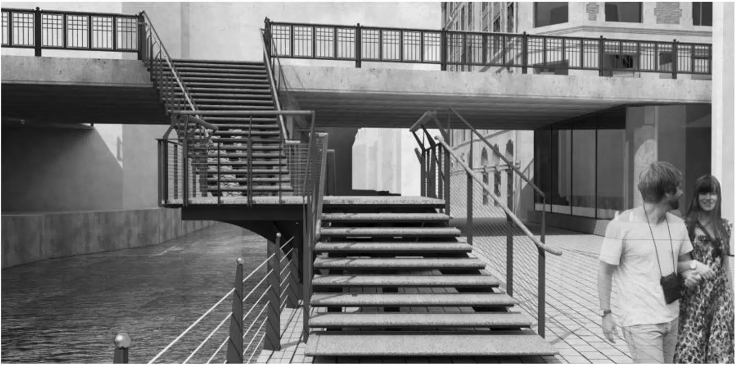 Sådan vil den nye trappe se ud.