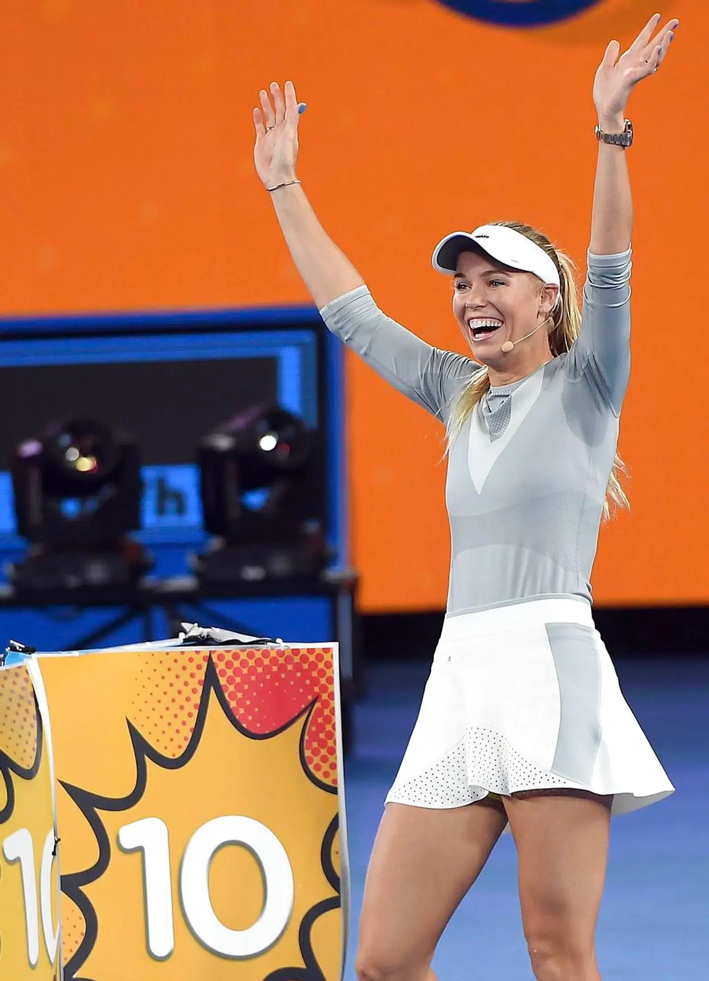 Caroline Wozniacki var som altid et stort smil til det store børneevent