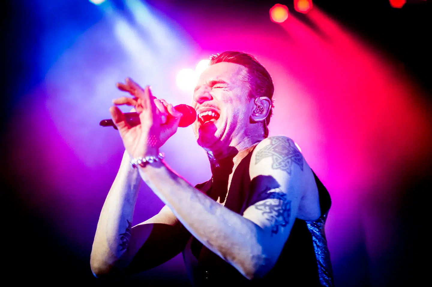 Forsager i Depeche Mode, Dave Gahan, under koncerten i Royal Arena i København i forbindelse med bandets "Global Spirit Tour", tirsdag den 9. januar 2018.. (Foto: Anne Bæk/Scanpix 2018)