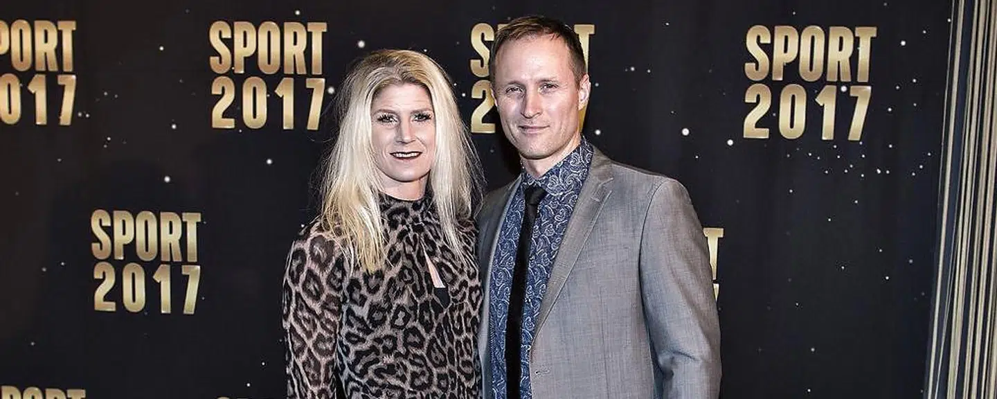Rikke Hørlykke og Klavs Bruun Jørgensen ses her ved den røde løber før DRs Sport 2017 i Boxen i Herning.